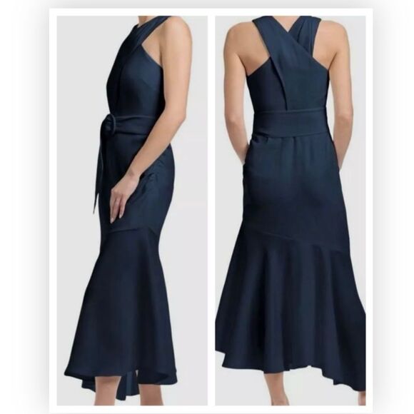 Sachin & Babi Women's Blue Naomi Halter Crepe Dress NWT $550 - Picture 1 of 6